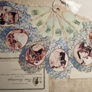 Turn of the century fan greeting 1901 reproduction